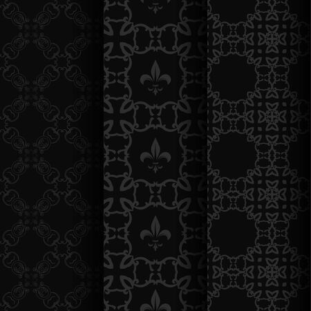 seamless golden pattern on a dark background. heraldic symbol. Vector Illustration.のイラスト素材
