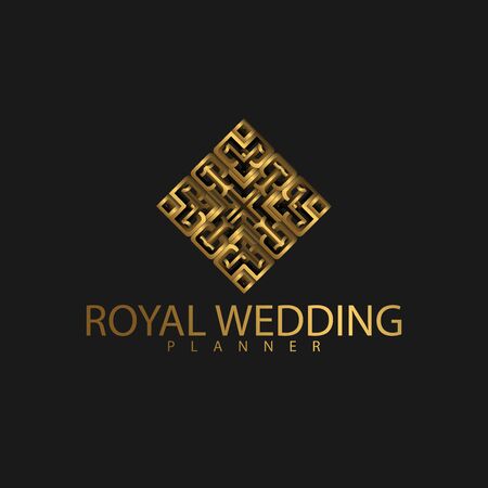 Logo Premium Luxury with Golden Color. Royal brand for luxurious corporateのイラスト素材