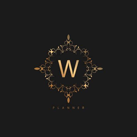 Logo Premium Luxury with Golden Color. Royal brand for luxurious corporateのイラスト素材