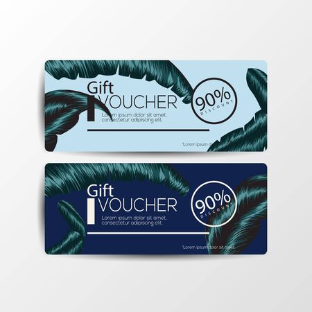 Vector illustration gift voucher card template and promotion sale discount with floral background- vectorのイラスト素材