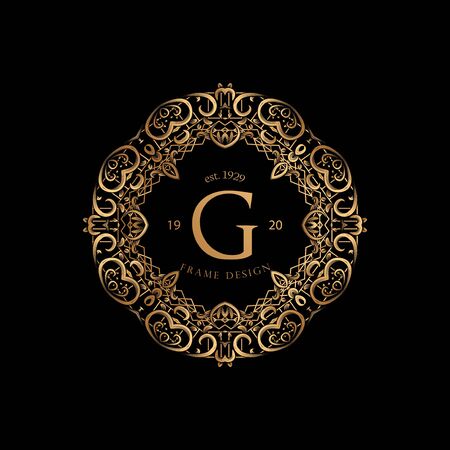 Premium Luxury with Golden Color. Royal Brand for Luxurious Concept, Ornament, Luxury Corporate Identity and Company Profile.のイラスト素材