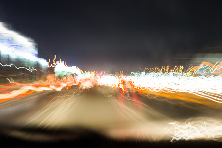Light line abstract  blur take in car.の写真素材