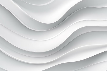 Abstract white wavy background. 3d rendering, 3d illustration with Generative AI.の素材