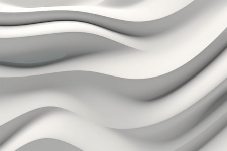 3D render of white abstract background with folds and waves in it with Generative AI.の素材