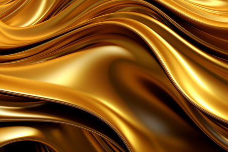 Golden silk background with some smooth lines in it (3d render) with Generative AI.の素材