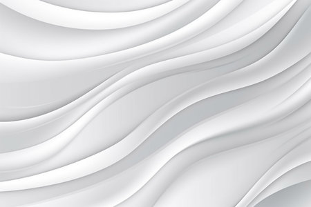 White abstract background with wavy lines. 3d vector illustration with Generative AI.の素材