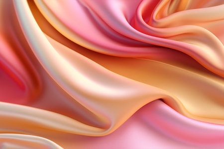 abstract background with smooth satin or silk fabric in pink colors with Generative AI.の素材