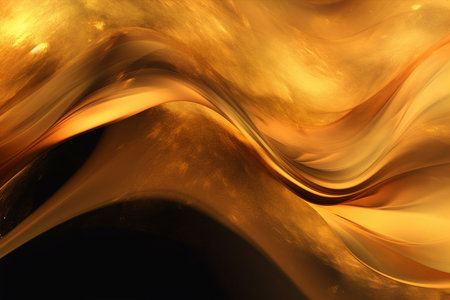Abstract gold background. Fantasy fractal texture. Digital art. 3D rendering with Generative AI.の素材