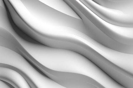 3d render, abstract background with wavy folds of white cloth with Generative AI.の素材