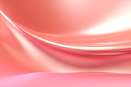abstract background with smooth wavy lines in pink and white colors with Generative AI.の素材