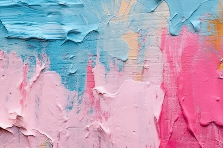 Painting close up texture background with  blue, pink and yellow colors with AI-Generated Images.の素材
