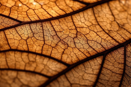 Close up of dry leaf texture. Abstract background and texture for design with AI-Generated Images.の素材