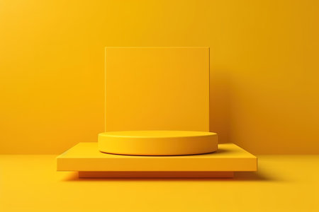Abstract scene podium mockup. Award ceremony concept. 3d render with AI-Generated Images.の素材