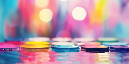 Abstract painting with vibrant colors and a smooth, fluid texture.の素材