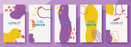 Trendy set of templates for social media. Abstract background for social media stories. Editable...
