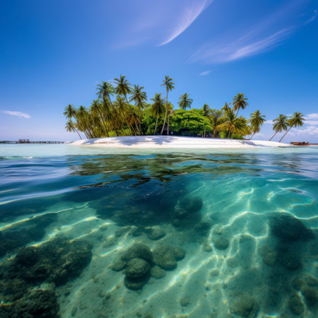 Tropical Island Paradise Above and Below the Waterlineの素材