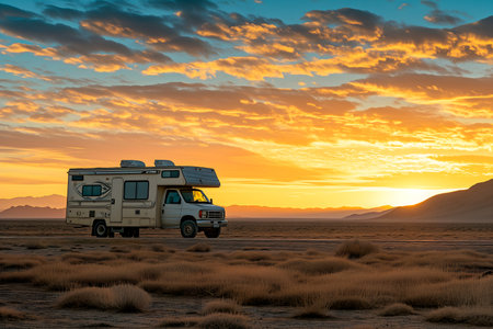 Camping in the Namib Desert at sunset, Namibia.の素材