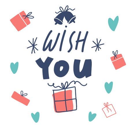 Merry Christmas and Happy New Year 2019 designのイラスト素材
