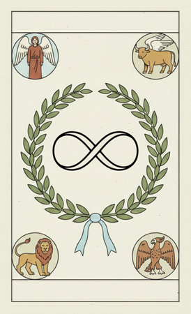 Tarot major arcanaZodiac signs in vintage style. Vector illustration for your design.の素材