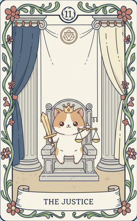 Tarot major arcana Tarot major arcana Cute cartoon hamster sitting on a throne. Vector illustration.の素材