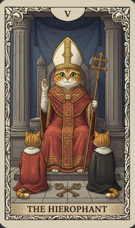 A postcard printed in the USSR shows a portrait of a cat in the Orthodox Church circa 2013.の素材