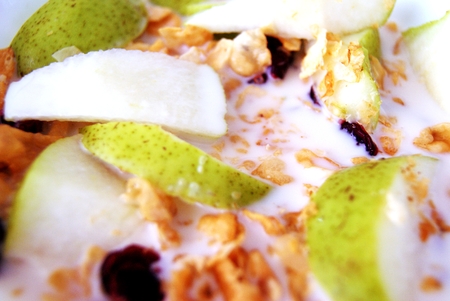 cereal and fruitsの写真素材