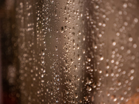 Raindrops on a fogged glassの写真素材