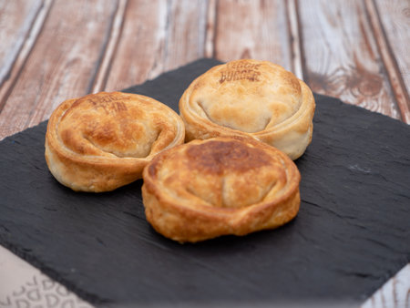vegan pasties of different flavorsの写真素材