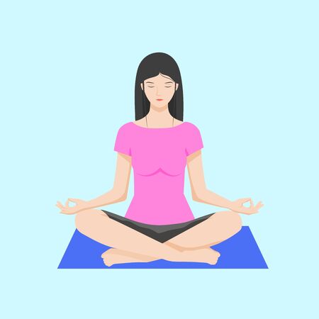 meditation visual support.female.woman vector eps 10のイラスト素材