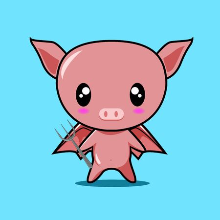 cute pig character.kawaiiのイラスト素材