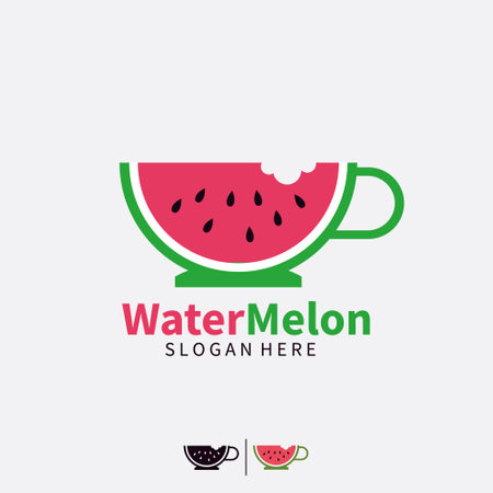 Watermelon Caffee Logo Designのイラスト素材