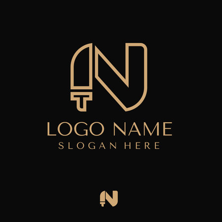 Vector Graphic Design Letter N Logo Meat Cutter Logo Designのイラスト素材