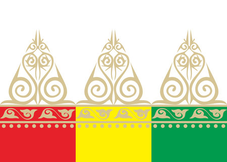 traditional batik pattern vector ornament. suitable for batik motifs, Malay songket cloth, clothing motifs, backgrounds, embellishments, carpets, knitwear, embroidery styles.のイラスト素材