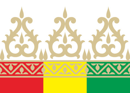 traditional batik pattern vector ornament. suitable for batik motifs, Malay songket cloth, clothing motifs, backgrounds, embellishments, carpets, knitwear, embroidery styles.のイラスト素材