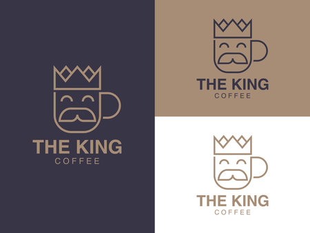 King Coffee Logo Design Templateのイラスト素材
