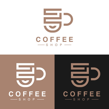coffee shop logo templatesのイラスト素材