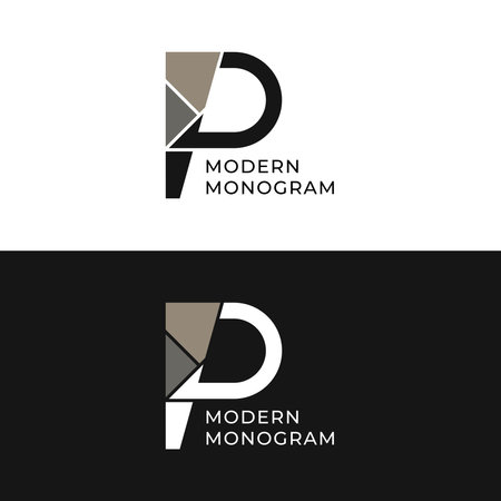 Letter P Modern Monogram Logoのイラスト素材