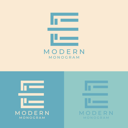 Letter E Monogram Logo Designのイラスト素材