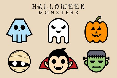Illustration vector graphic halloween monsters cuteのイラスト素材