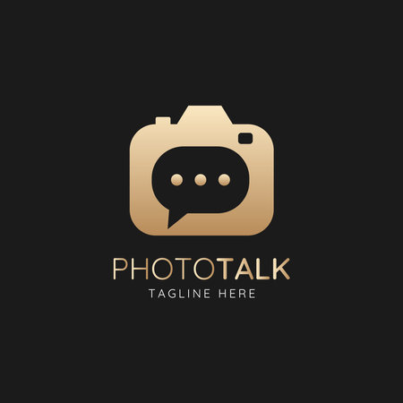 Photo talk logo, photography logo templateのイラスト素材