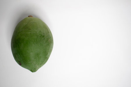 The appearance of green papaya fruit is smooth oval.の写真素材