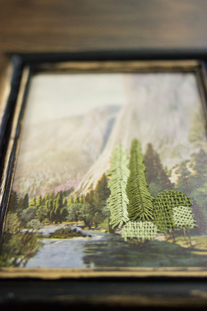 Embroidered Forest Printの写真素材