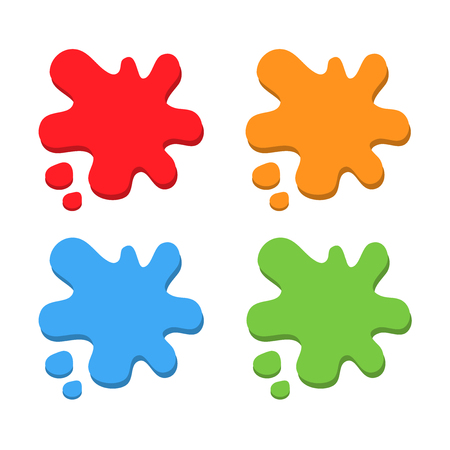 set of cartoon colorful blots vector illustrationのイラスト素材