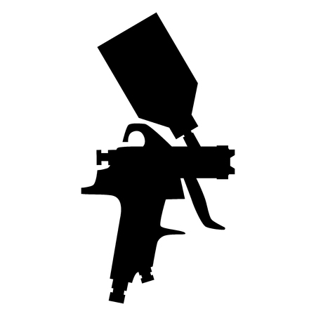 paint spray gun silhouette vector isolated on white backgroundのイラスト素材