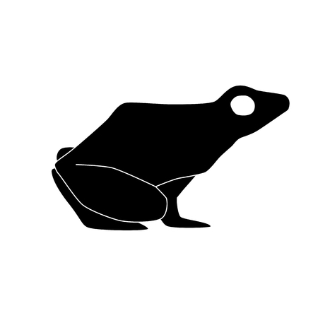 black poison arrow frog silhouette vector isolated on white backgroundのイラスト素材