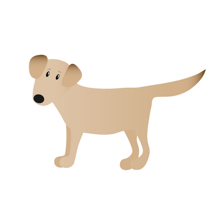 standing cartoon labrador isolated on white backgroundのイラスト素材