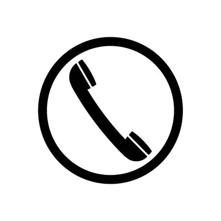 black retro telephone icon isolated on white backgroundのイラスト素材