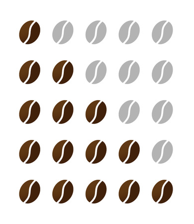 ranking of coffe beans from one to five vector isolated on white backgroundのイラスト素材