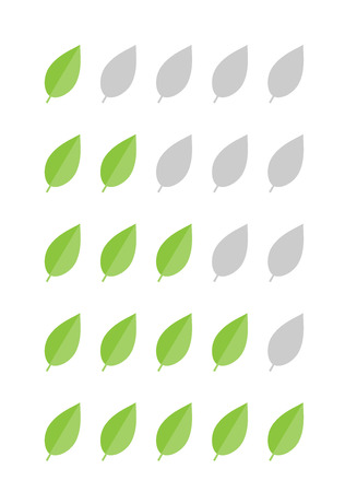 ranking of the tea leaves from one to five vector isolated on white backgroundのイラスト素材
