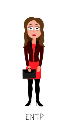 business woman vector represents ENTP personality from MBTI typology isolates on white backgroundのイラスト素材